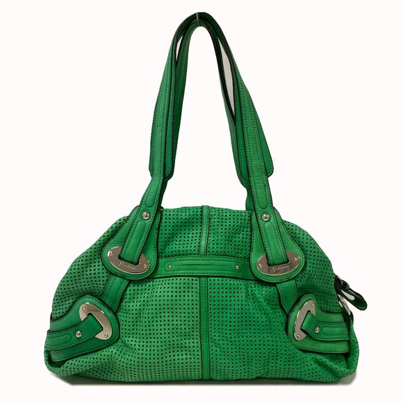B. Makowsky Green Leather Shoulder Bag - Picture 9 of 9